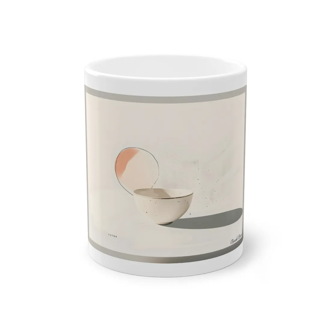 Modern Product Art: Minimalist Illustration with Bold Text - Mug