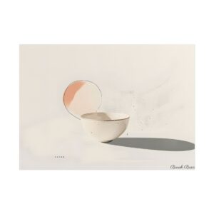 Cream Bowl with Peach Circle Poster
