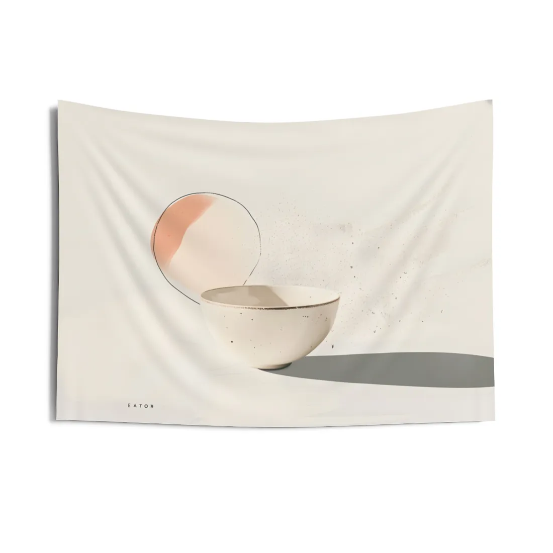 Modern Product Art: Minimalist Illustration with Bold Text - Wall Tapestry