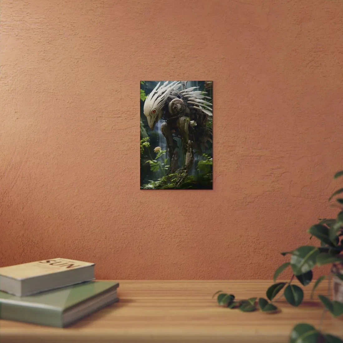 Modern Robotic Wildlife Sanctuary: Modern Digital Art - Metal Poster