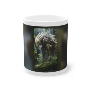 Robotic Bird Among Ferns Mug
