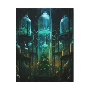 Glowing Glass Jars with Plants Canvas Print