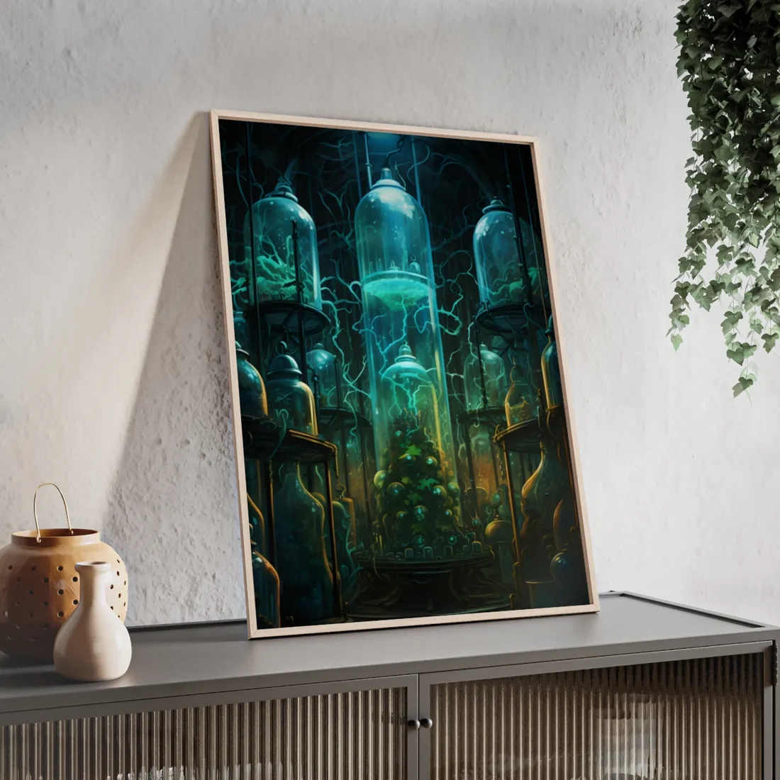 Molecular Secrets: Laboratory Artwork Showcase - Framed Poster