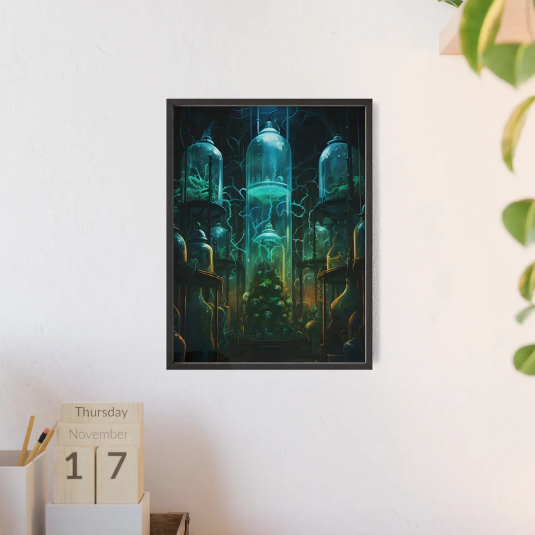 Molecular Secrets: Laboratory Artwork Showcase - Framed Poster