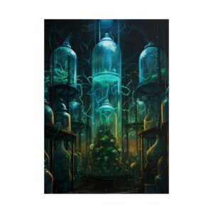 Glowing Glass Jars with Plants Poster
