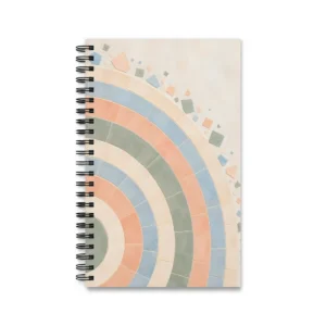 Pastel Concentric Tile Arcs Spiral Notebook