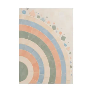 Pastel Concentric Tile Arcs Poster