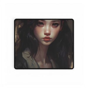 Dark-Haired Portrait Study Desk Mat