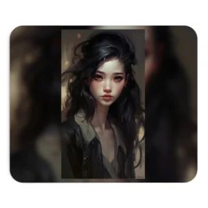 Dark-Haired Portrait Study Mouse Pad
