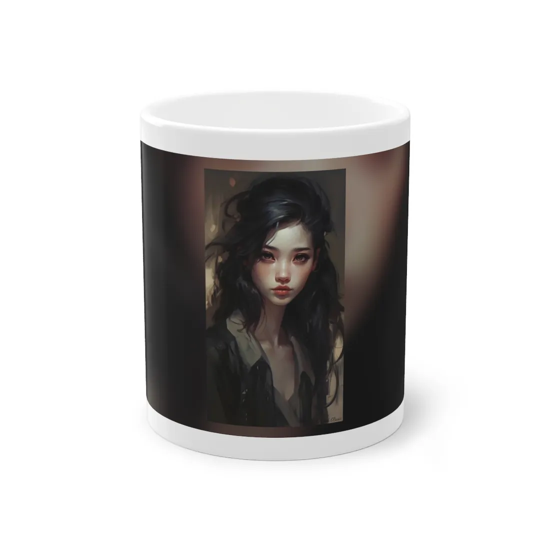 Moody Portrait: Dark Haired Woman - Mug