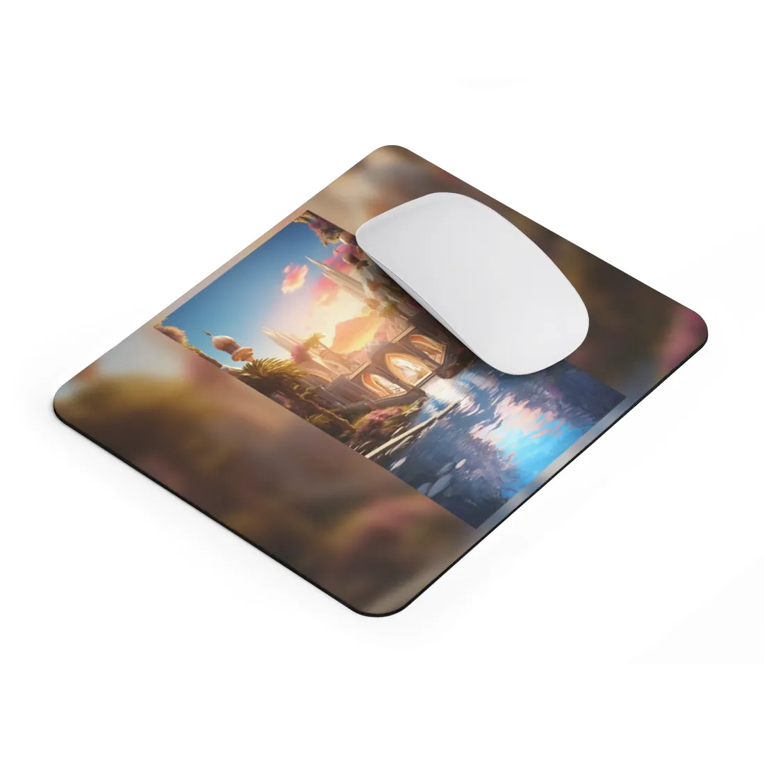 Moonlit Desert Oasis: Arabian Nights Serenity - Mouse Pad