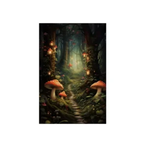 Mushroom Forest Path Metal Poster