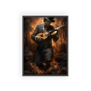 Violinist in Top Hat Framed Poster