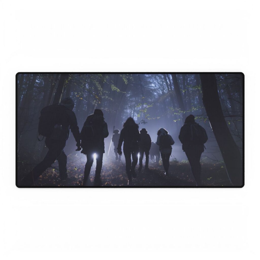 Mysterious Forest Adventure: Exploring with Courage - Desk Mat
