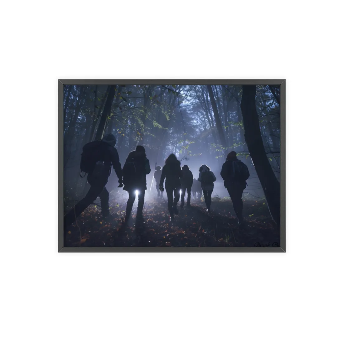 Mysterious Forest Adventure: Exploring with Courage - Framed Poster