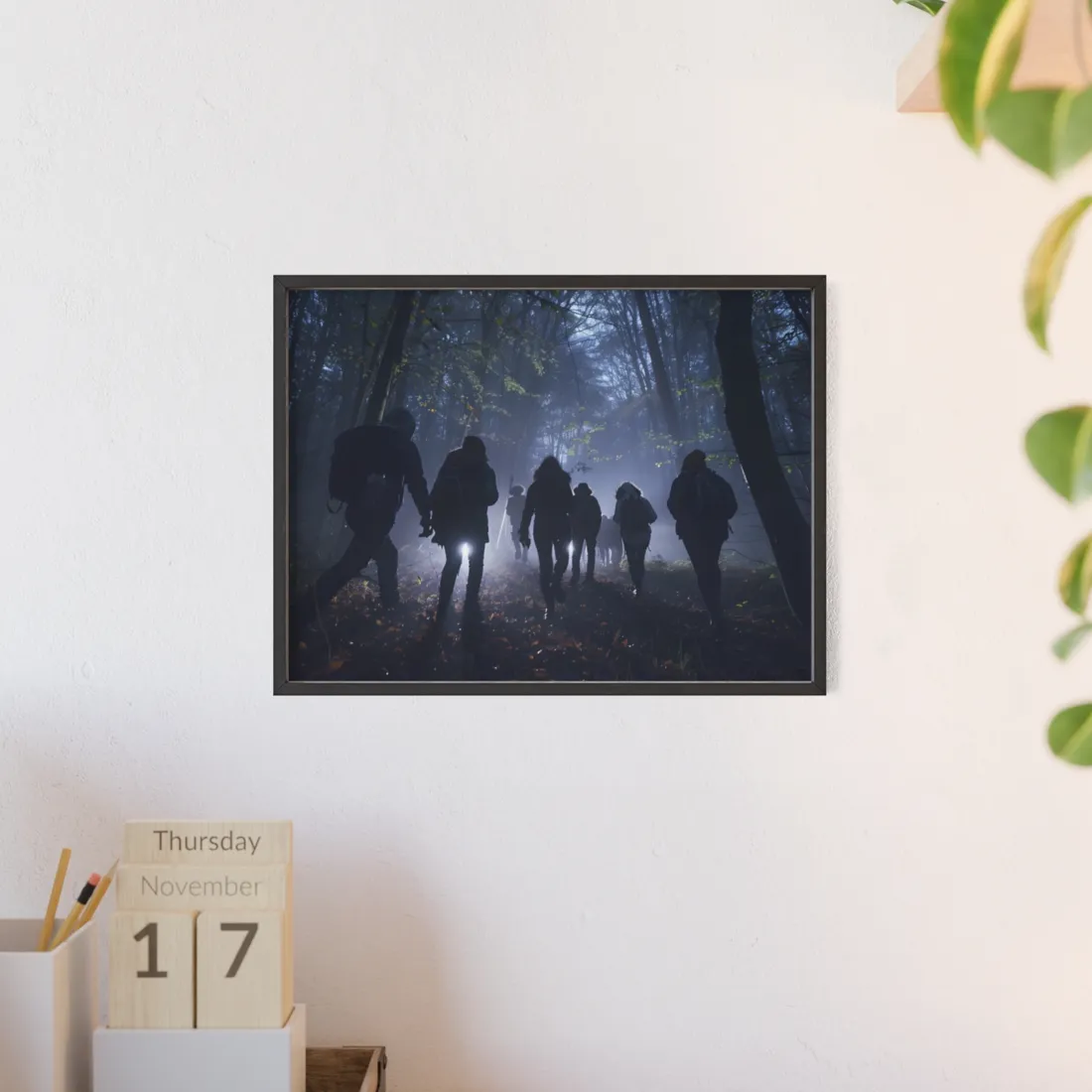 Mysterious Forest Adventure: Exploring with Courage - Framed Poster