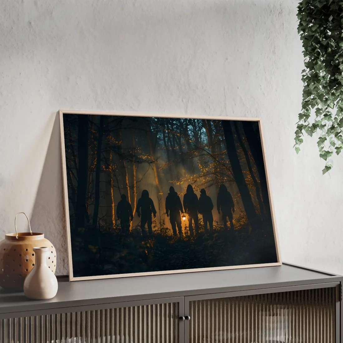Mysterious Forest Quest: Brave Explorers Embark on a Day of Adventure - Framed Poster