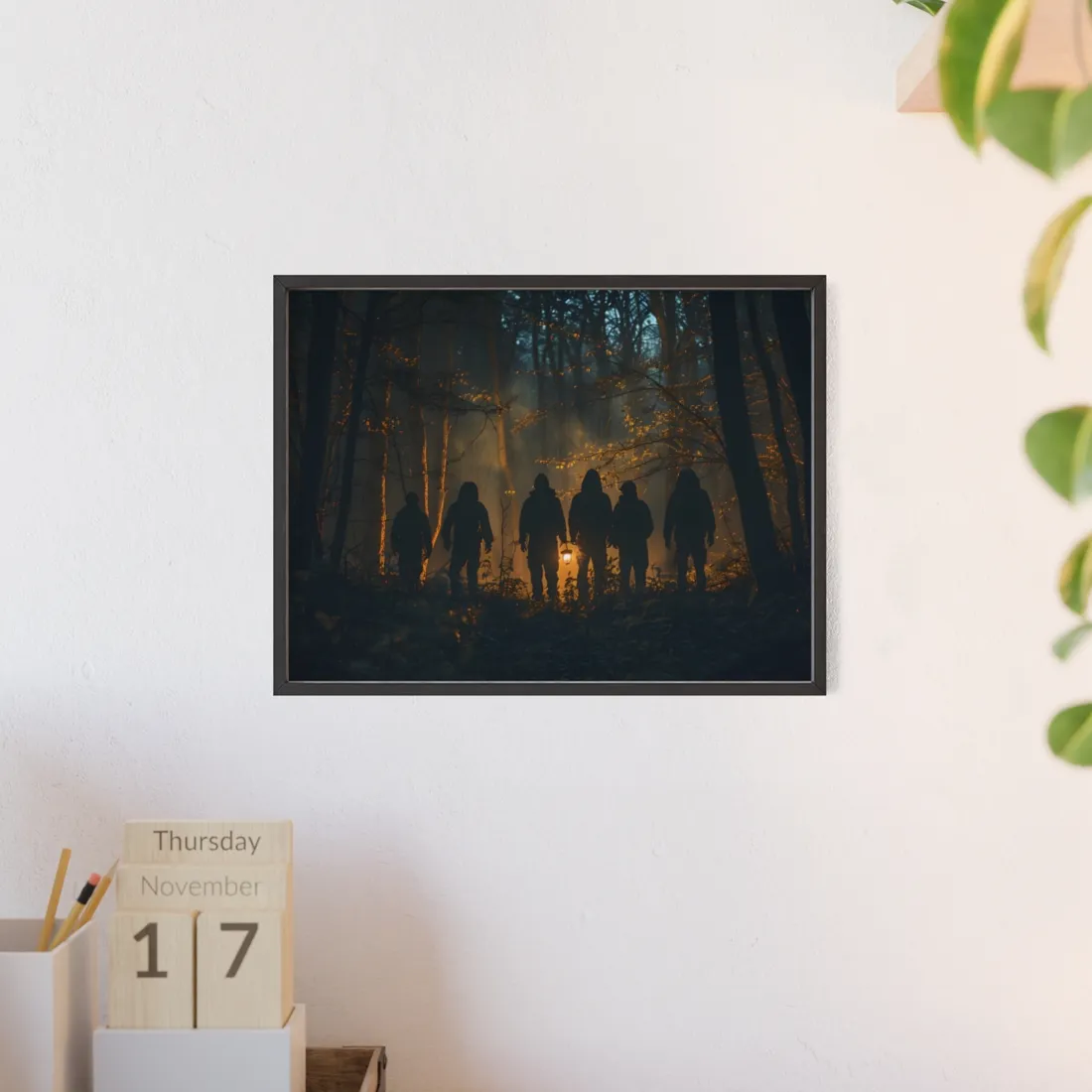 Mysterious Forest Quest: Brave Explorers Embark on a Day of Adventure - Framed Poster