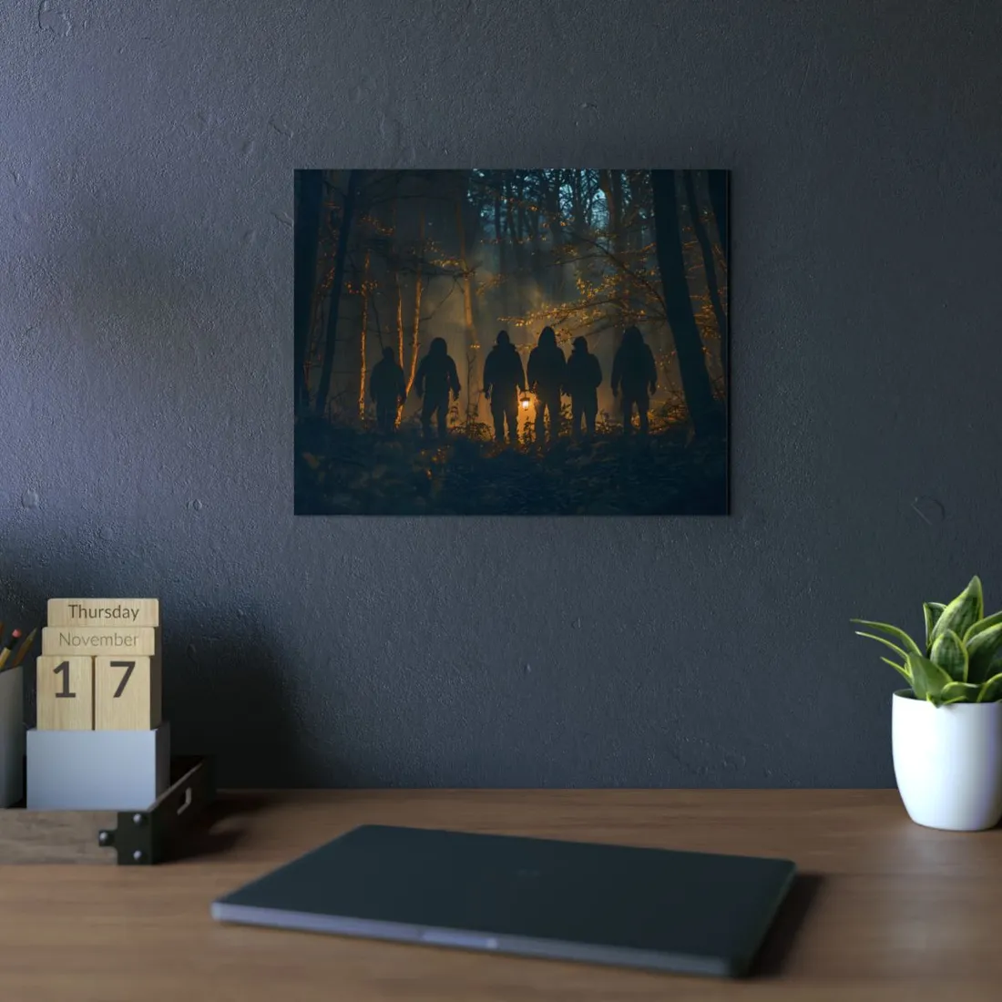 Mysterious Forest Quest: Brave Explorers Embark on a Day of Adventure - Metal Poster