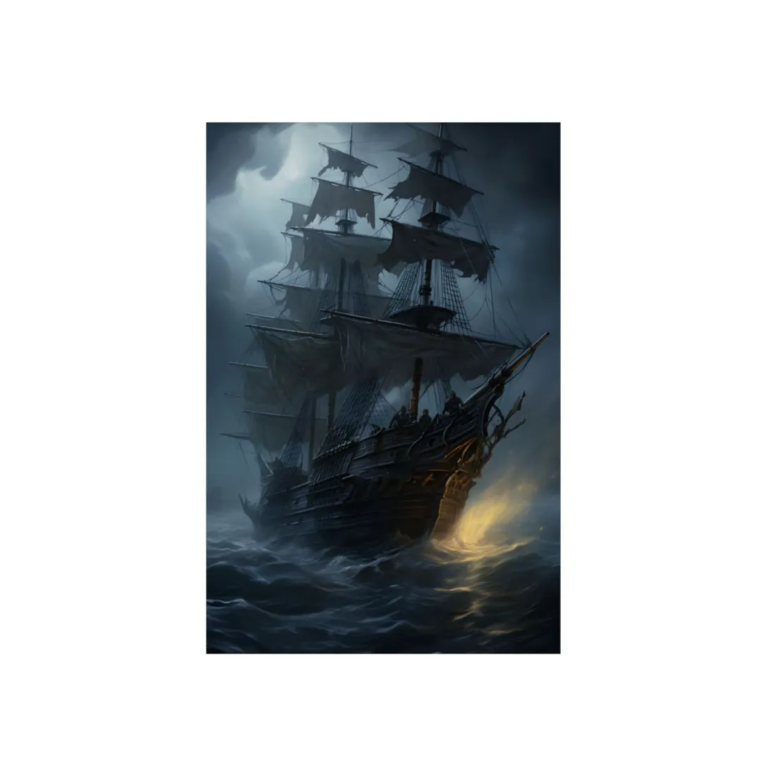 Mysterious Ghost Pirate Ship Sail - Metal Poster