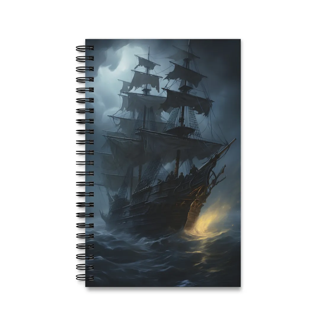 Mysterious Ghost Pirate Ship Sail - Spiral Notebook