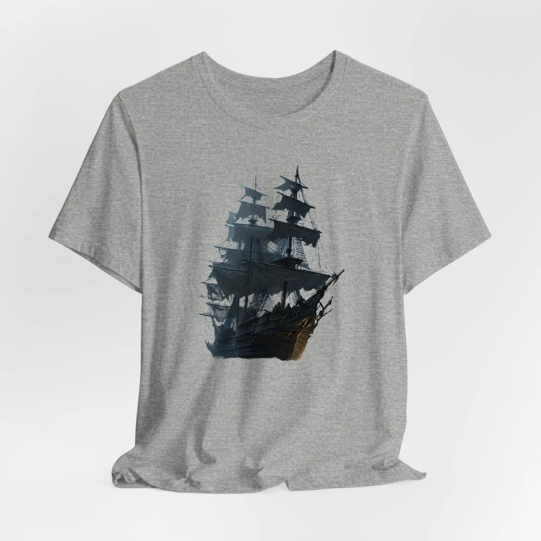 Mysterious Ghost Pirate Ship Sail T-Shirt - T-Shirt (Athletic Heather)