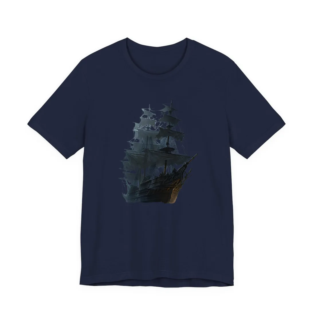 Mysterious Ghost Pirate Ship Sail T-Shirt - T-Shirt (Navy)