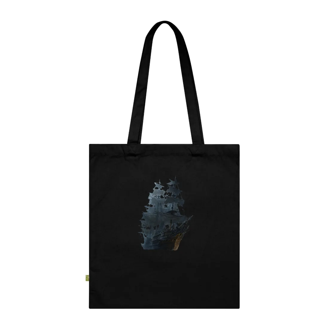 Mysterious Ghost Pirate Ship Sail Tote Bag - Tote Bag (Black)