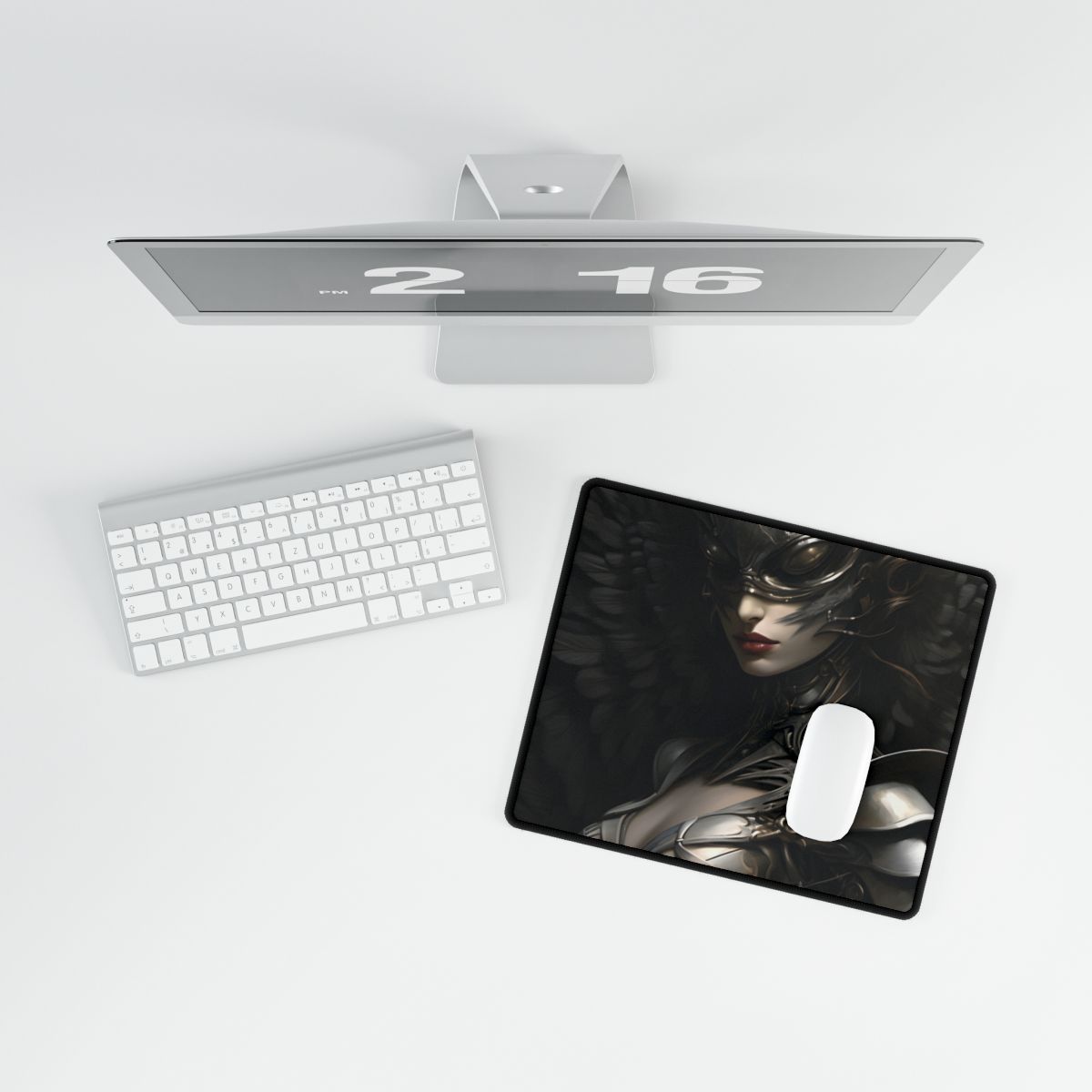 Mysterious Guardian: Imposing Artwork - Desk Mat