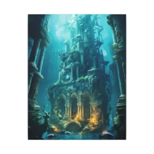 Underwater Temple Ruins Canvas Print