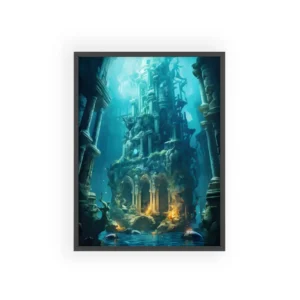 Underwater Temple Ruins Framed Poster