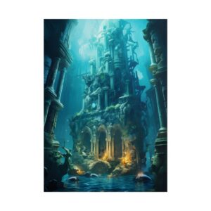 Underwater Temple Ruins Poster