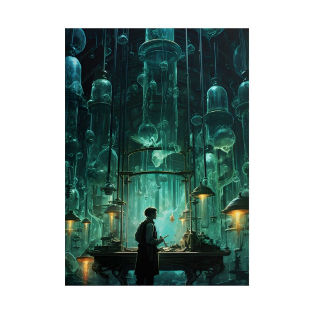 Mysterious Lab Scene: Scientific Research Artwork - Poster