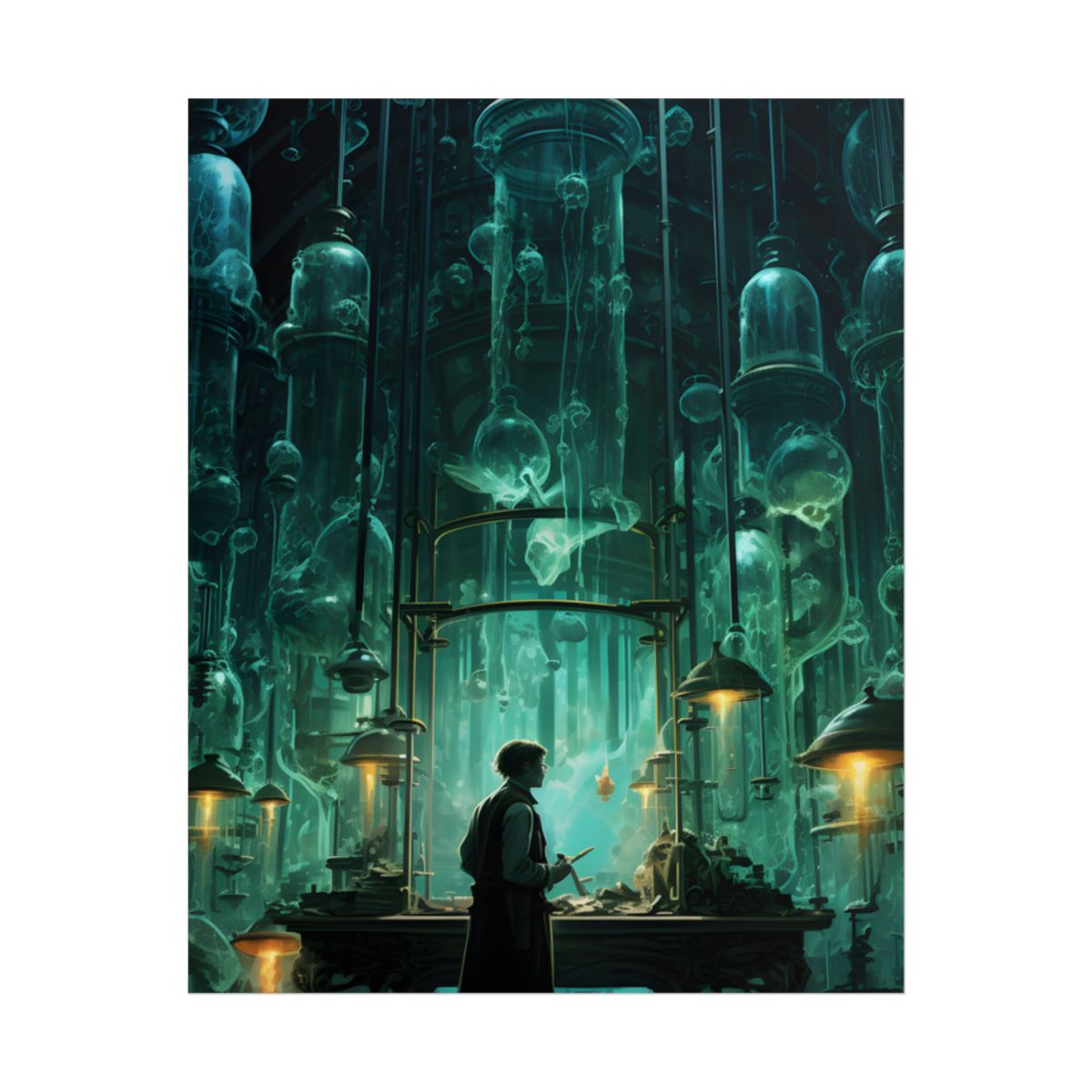 Mysterious Lab Scene: Scientific Research Artwork - Poster