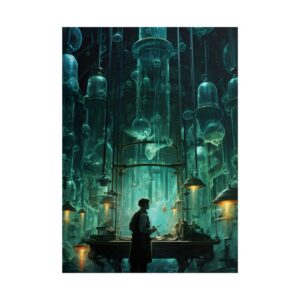 Figure in Glass Laboratory Poster