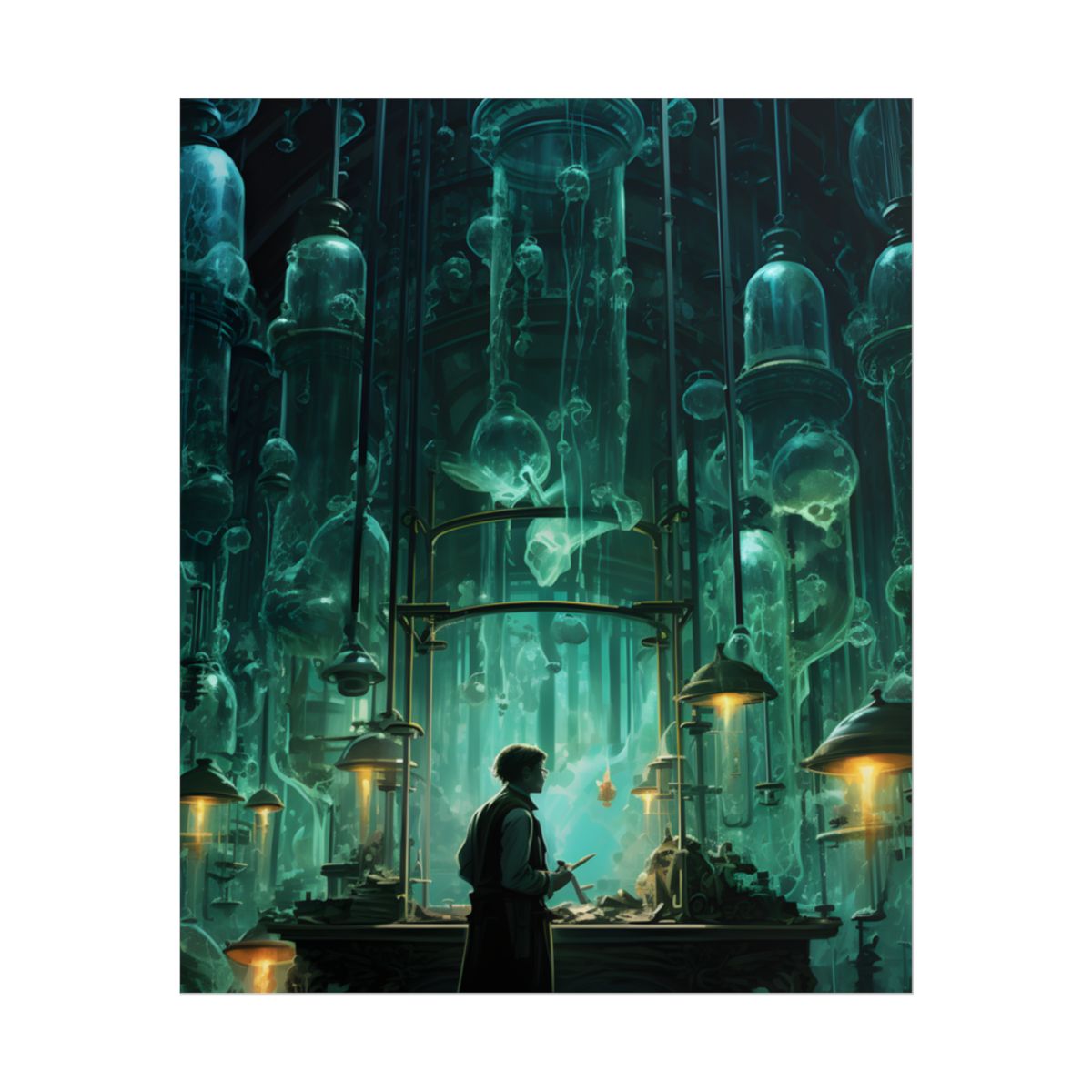 Mysterious Lab Scene: Scientific Research Artwork - Poster