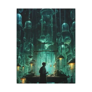 Figure in Glass Laboratory Canvas Print