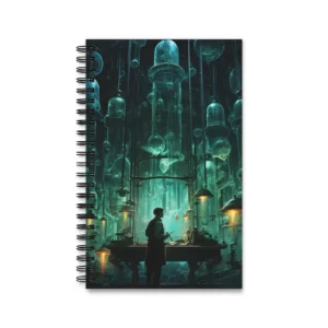 Figure in Glass Laboratory Spiral Notebook