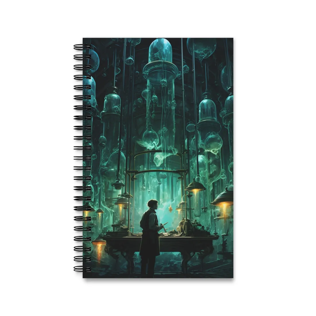 Mysterious Lab Scene: Scientific Research - Spiral Notebook