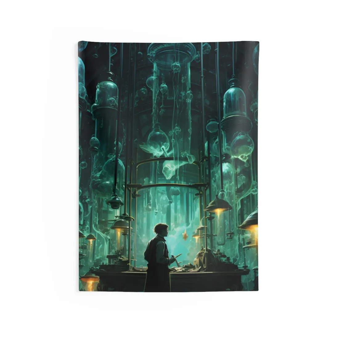 Mysterious Lab Scene: Scientific Research - Wall Tapestry