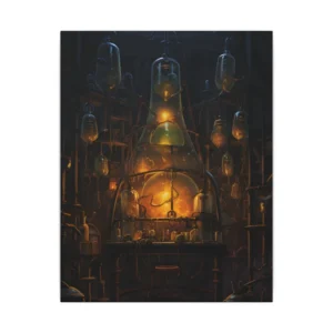 Glowing Alchemist Laboratory Canvas Print