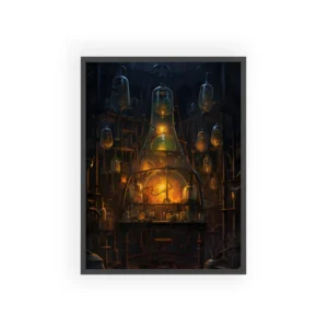 Glowing Alchemist Laboratory Framed Poster