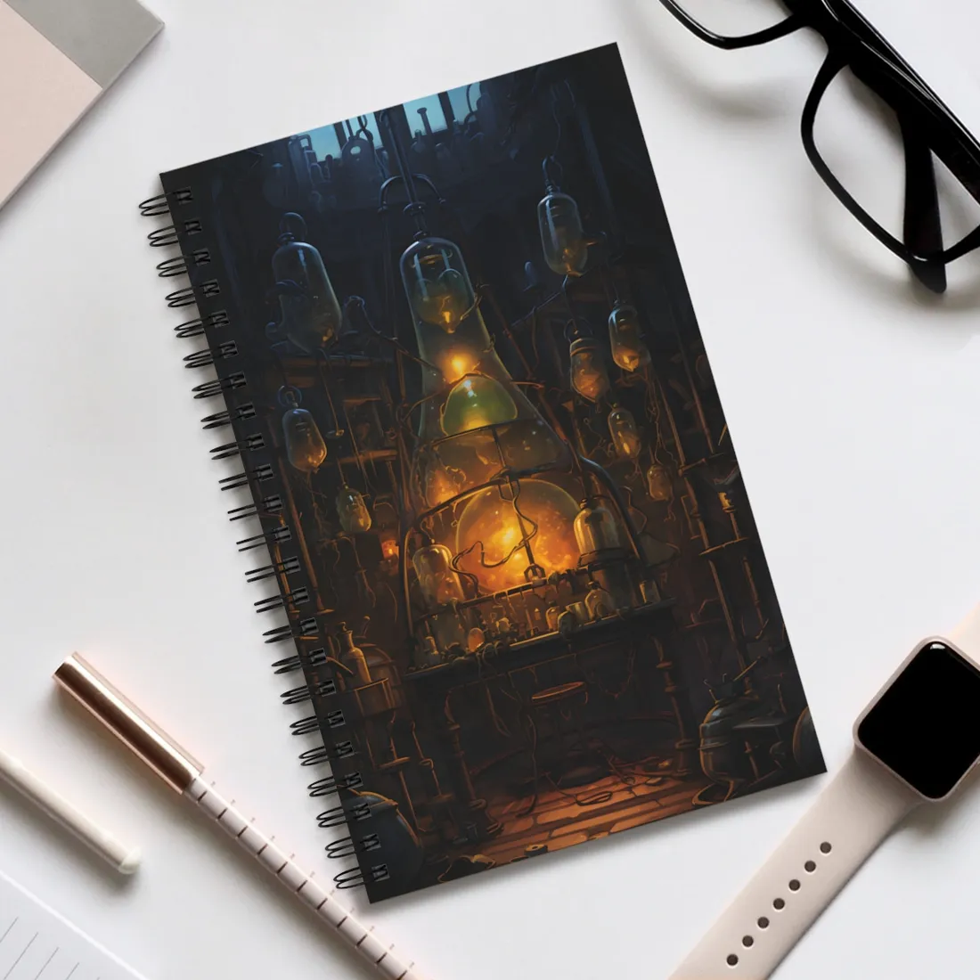 Mysterious Lab: Scientific Secrets in Darkness - Spiral Notebook