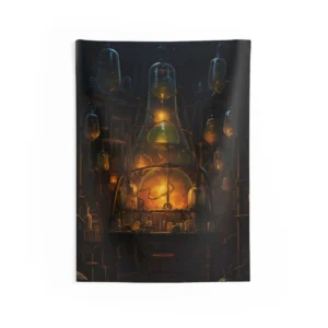 Glowing Alchemist Laboratory Wall Tapestry