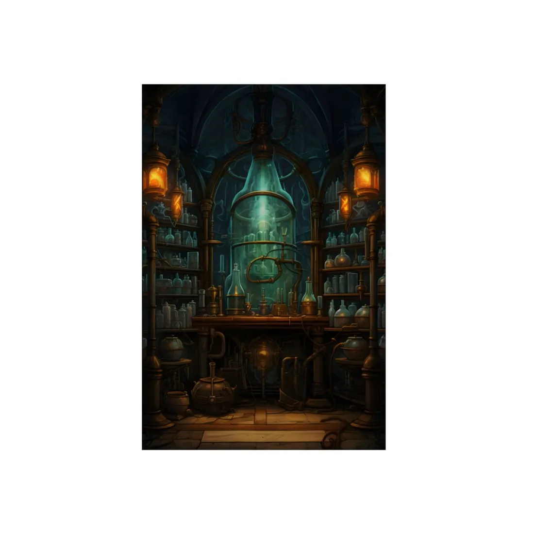 Mysterious Lab Test: Scientific Experiment in Progress - Metal Poster