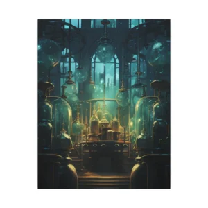 Alchemist Laboratory with Glass Vessels Canvas Print