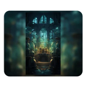 Alchemist Laboratory with Glass Vessels Mouse Pad