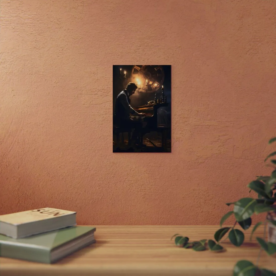 Mysterious Melody: Ephemeral Piano Performance - Metal Poster