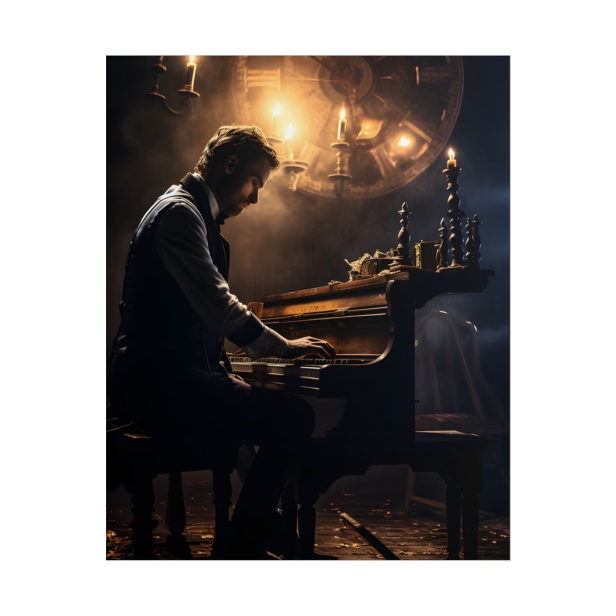 Mysterious Melody: Ephemeral Piano Performance - Poster