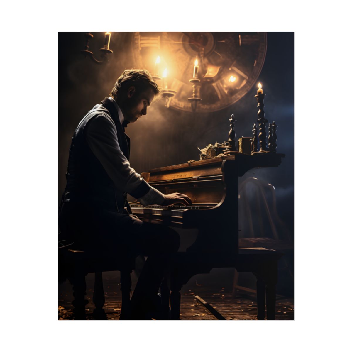 Mysterious Melody: Ephemeral Piano Performance - Poster